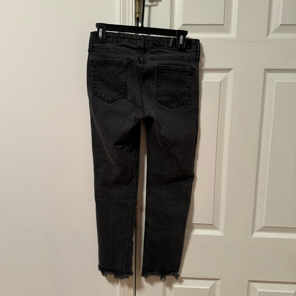 Parker Smith Gray Straight Denim Jeans Frayed Ankles - Picture 5 of 10